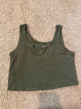 wild fable Olive Green Cropped Tank Top